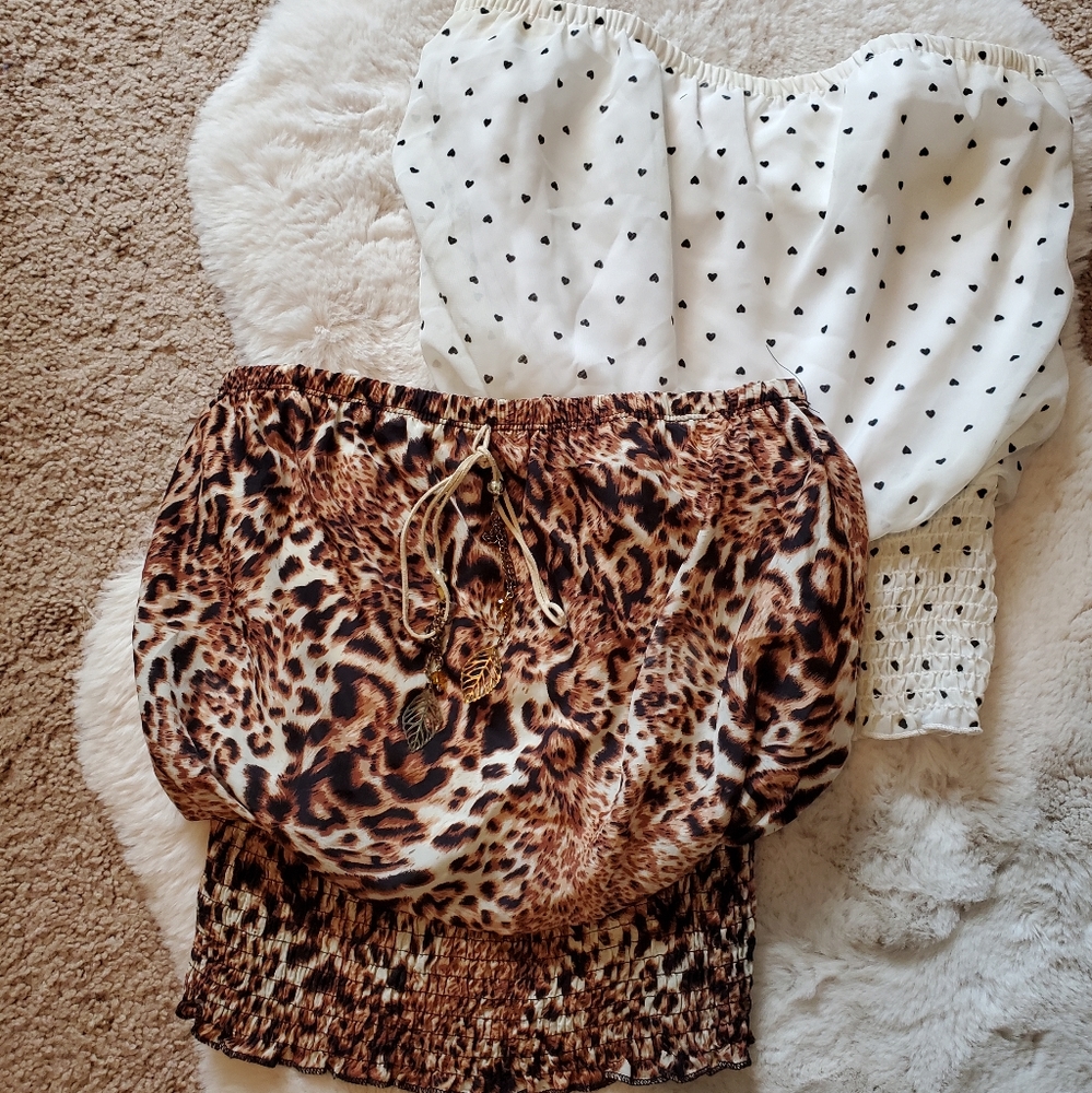 Set of 2 Bandeau Smocked Top